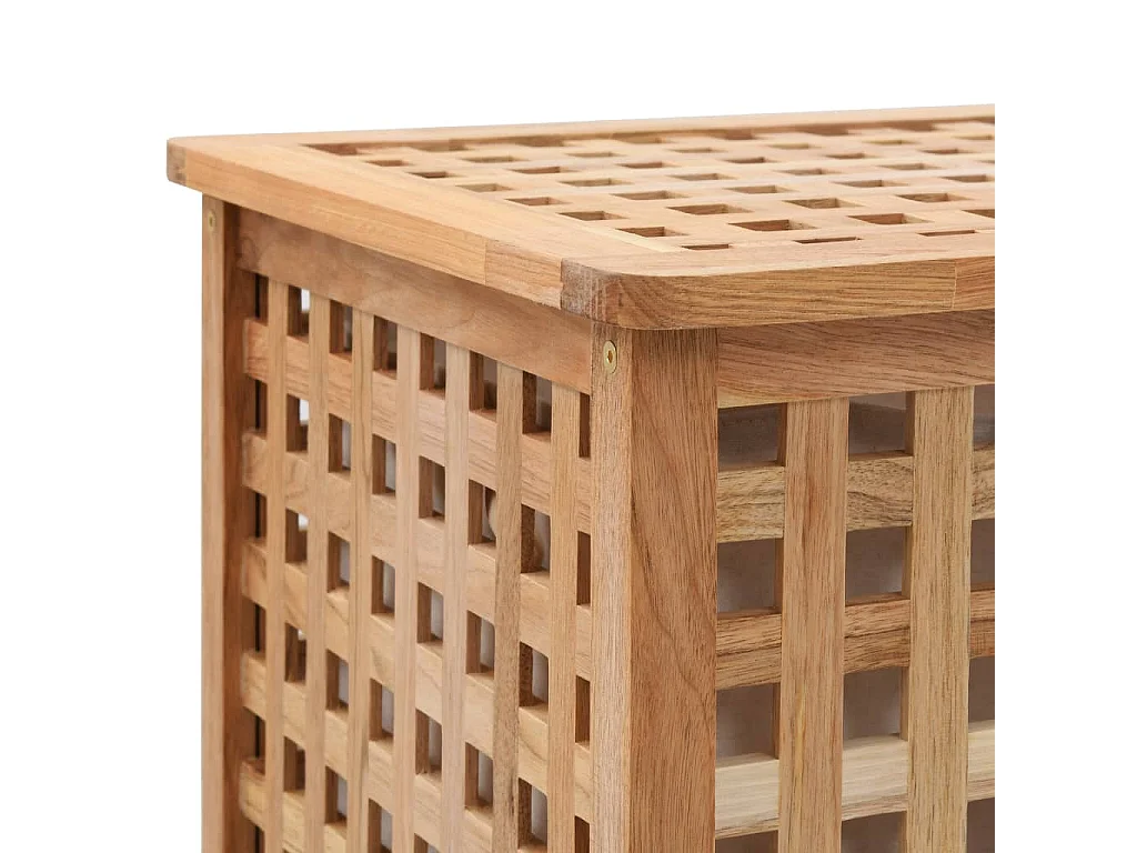 Wasmand 39x39x65 cm massief walnotenhout