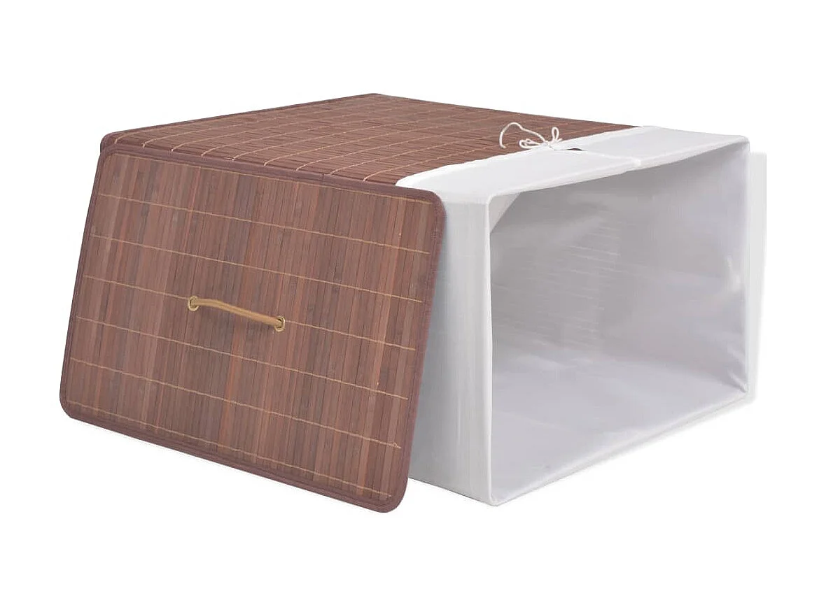 Panier à linge rectangulaire Bambou Marron 2