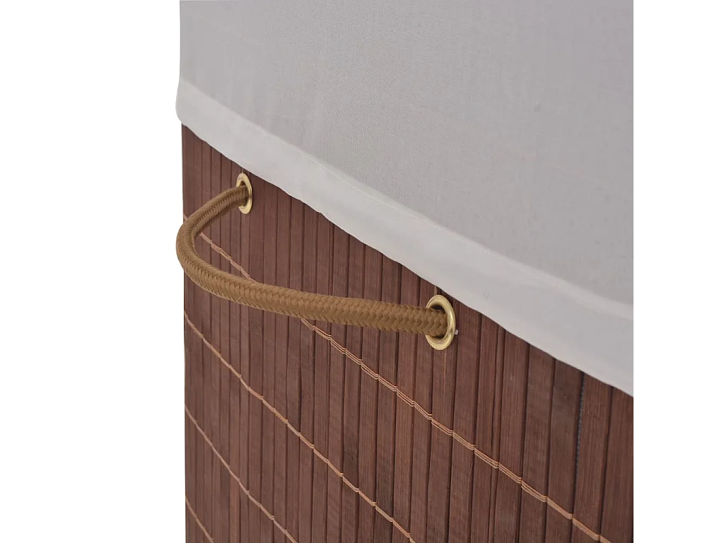 Panier à linge rectangulaire Bambou Marron 2