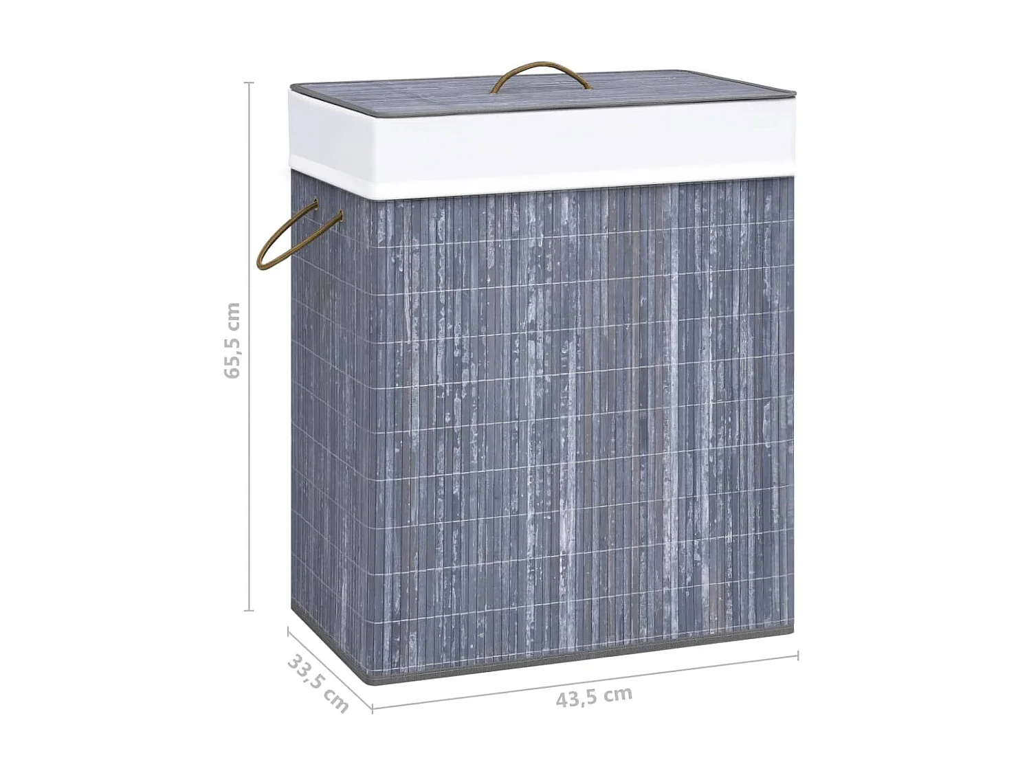 Panier à linge Bambou Gris 83 L