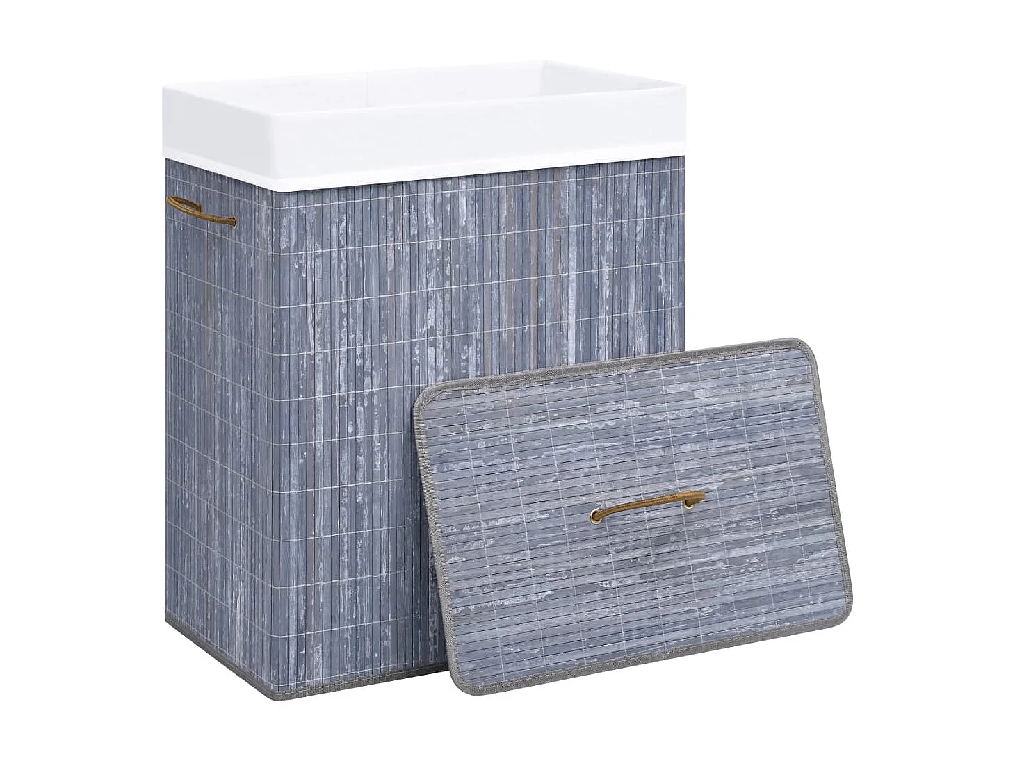 Panier à linge Bambou Gris 83 L