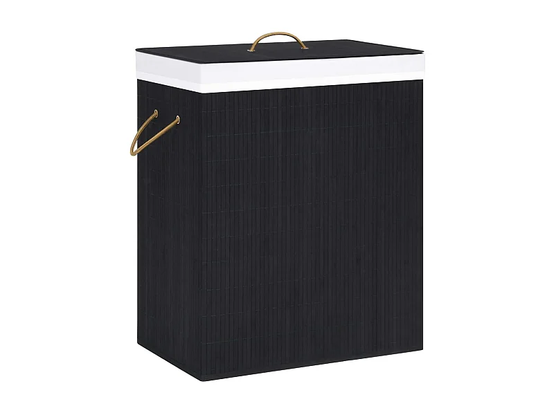 Panier à linge Bambou Noir 83 L
