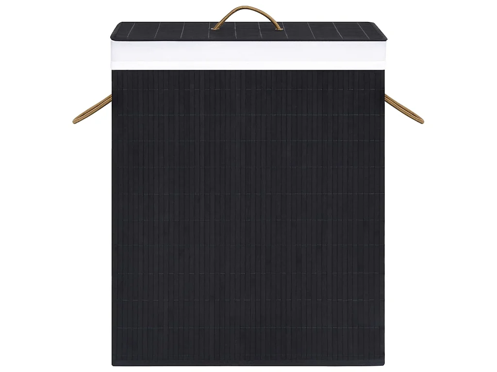 Panier à linge Bambou Noir 83 L