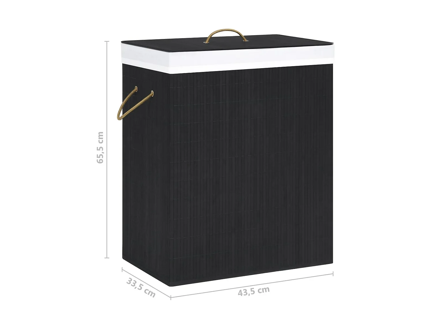 Panier à linge Bambou Noir 83 L