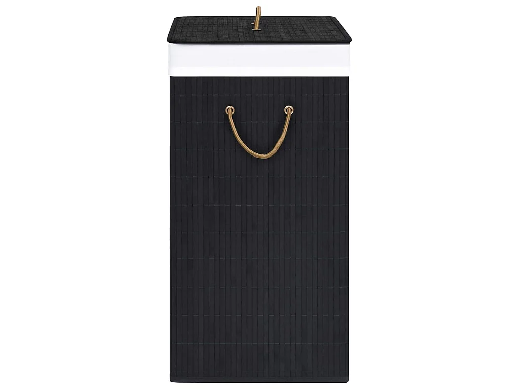Panier à linge Bambou Noir 83 L