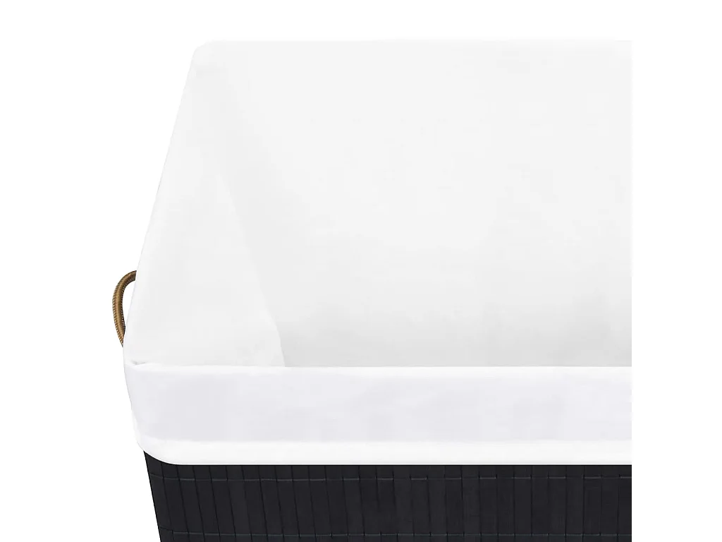 Panier à linge Bambou Noir 83 L