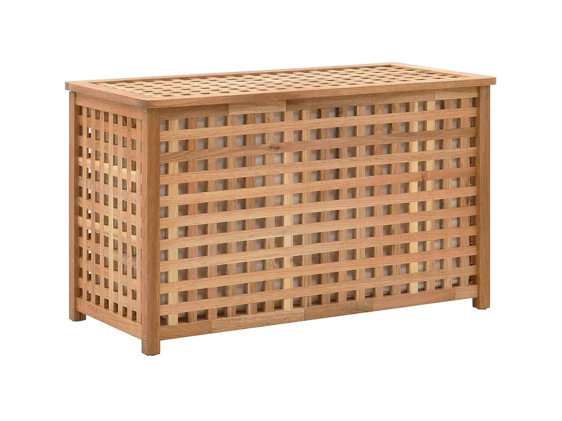 Coffre de blanchisserie 77,5x37,5x46,5 Bois massif de noyer