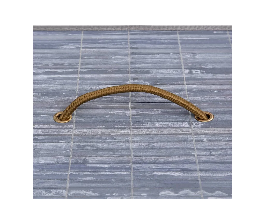 Panier à linge avec 2 sections bambou gris 100 L