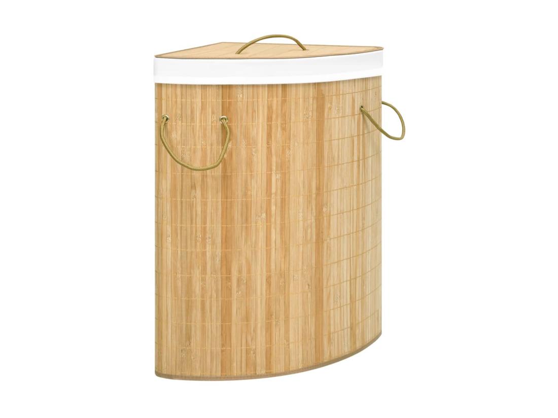 vente unique Panier à linge d'angle Bambou 60 L
