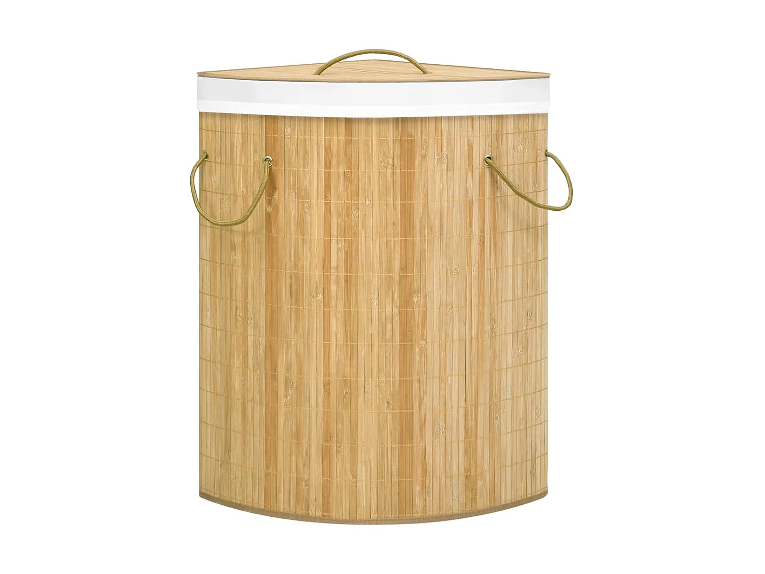 Panier à linge d'angle Bambou 60 L