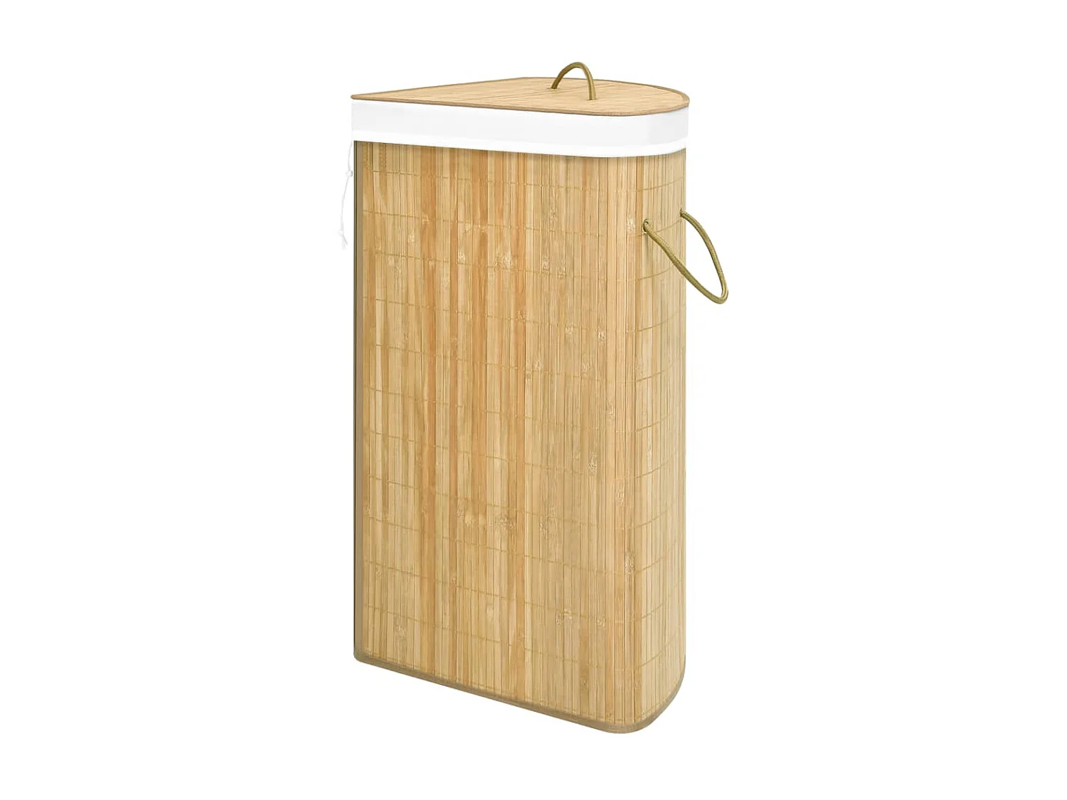 Panier à linge d'angle Bambou 60 L