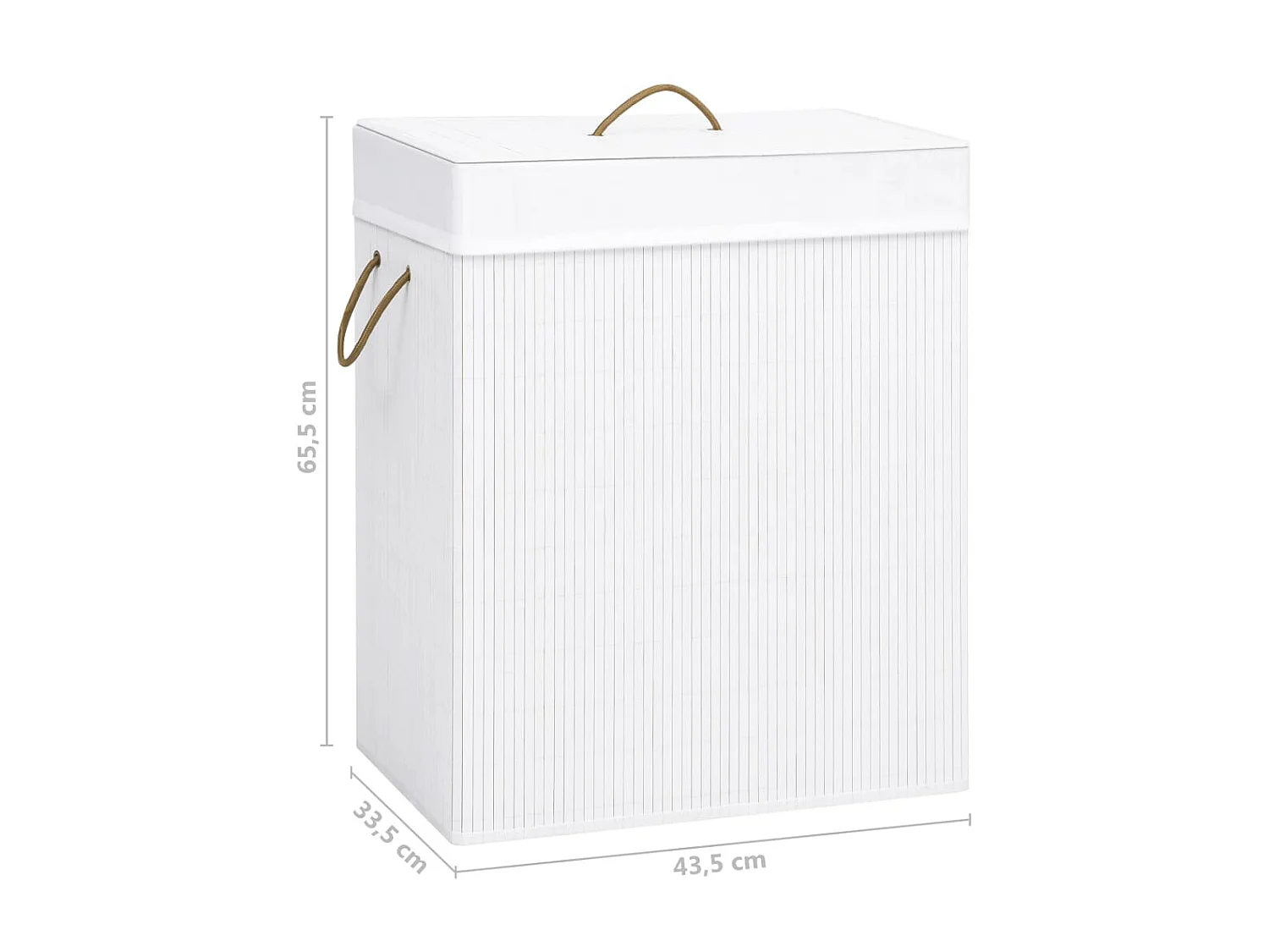 Panier à linge Bambou Blanc 83 L
