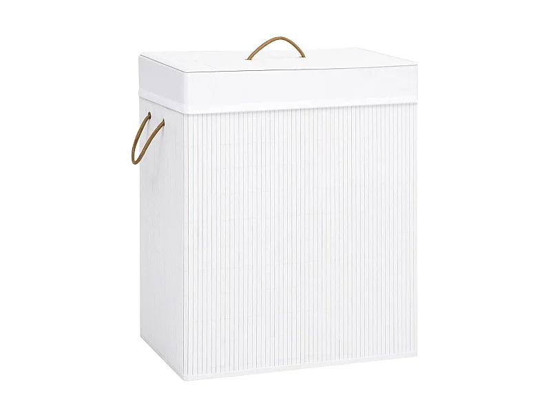 Panier à linge Bambou Blanc 83 L