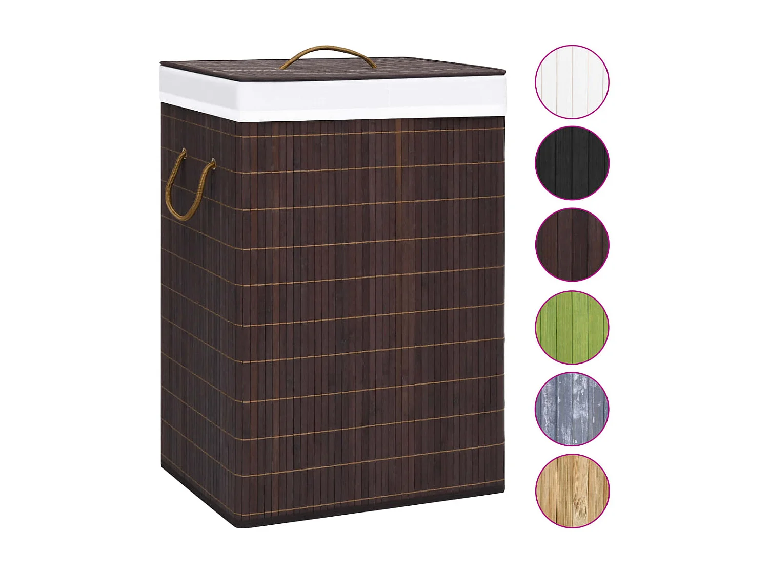 Panier à linge Bambou Marron 72 L