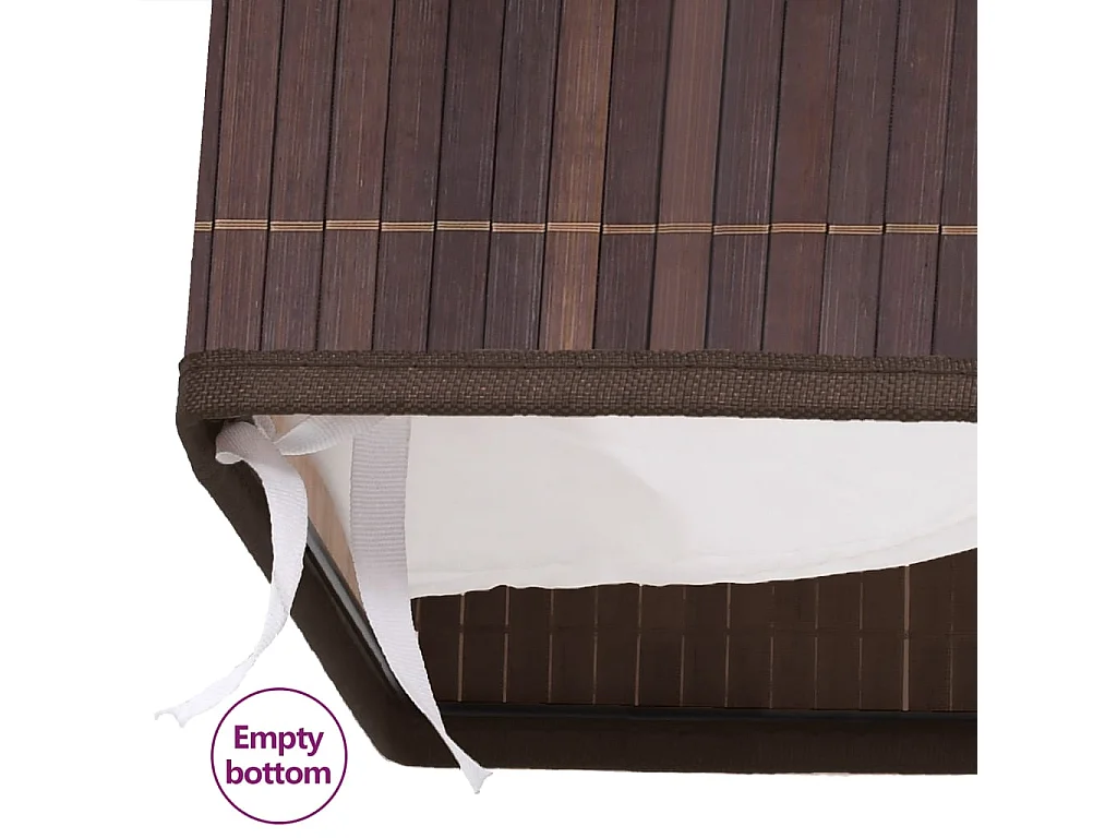 Panier à linge Bambou Marron 72 L