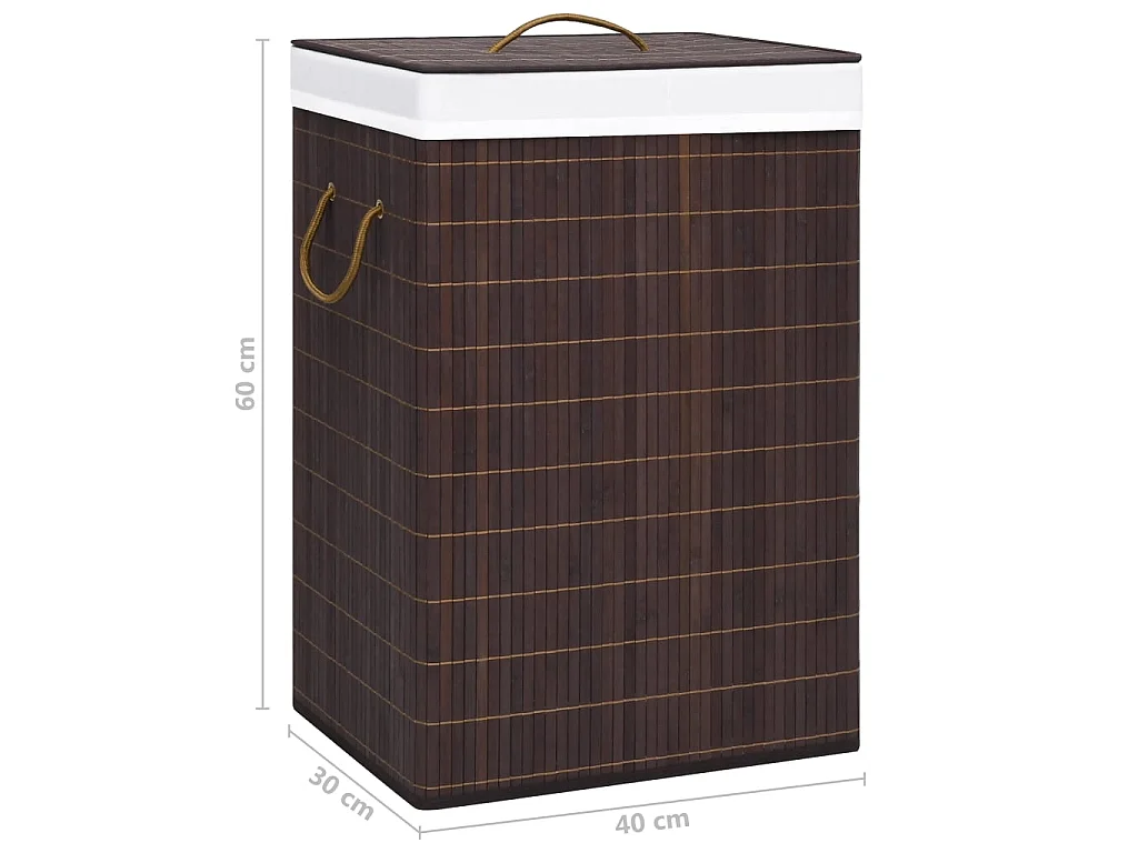 Panier à linge Bambou Marron 72 L