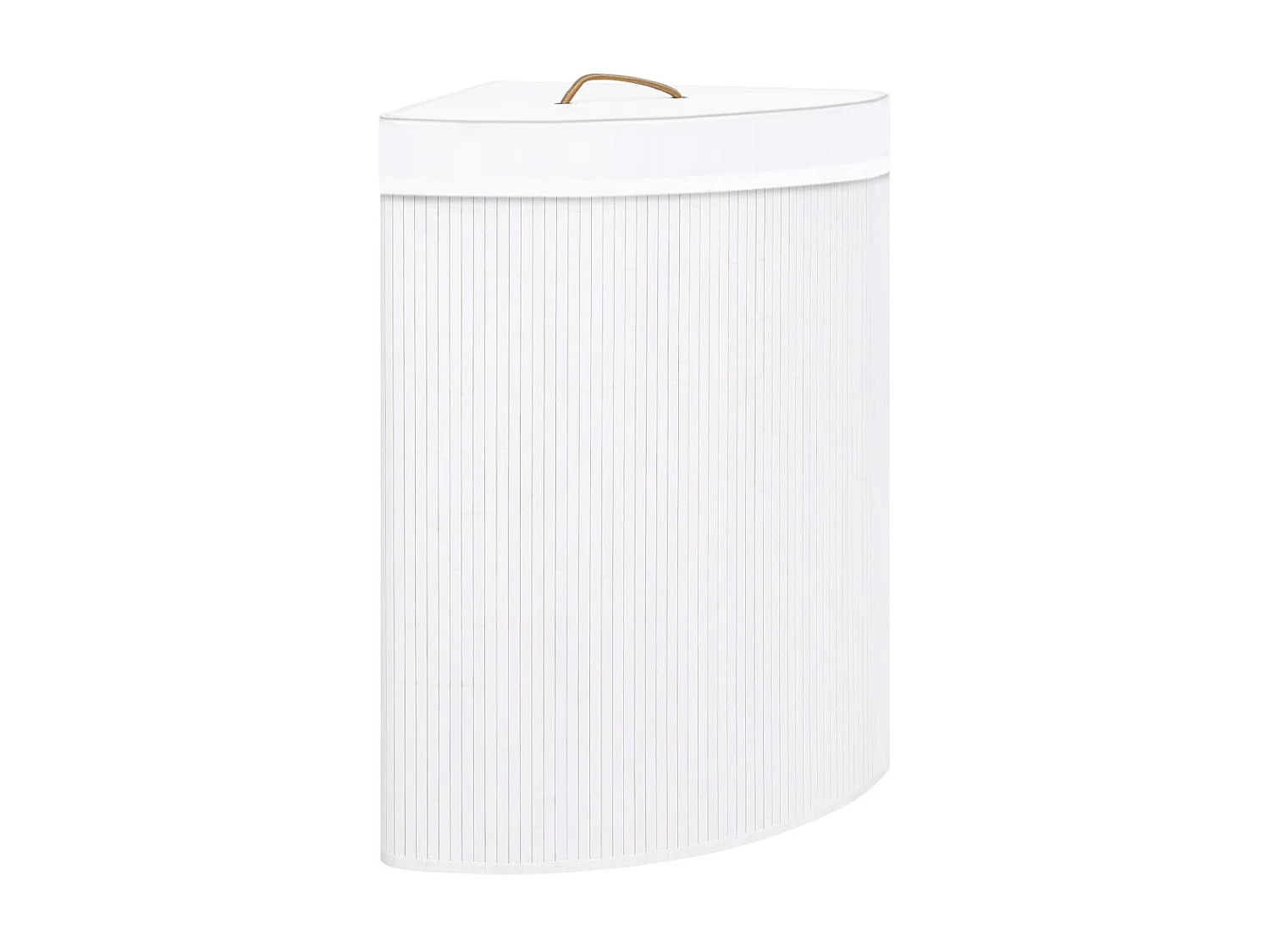 Panier à linge d'angle Bambou Blanc 60 L