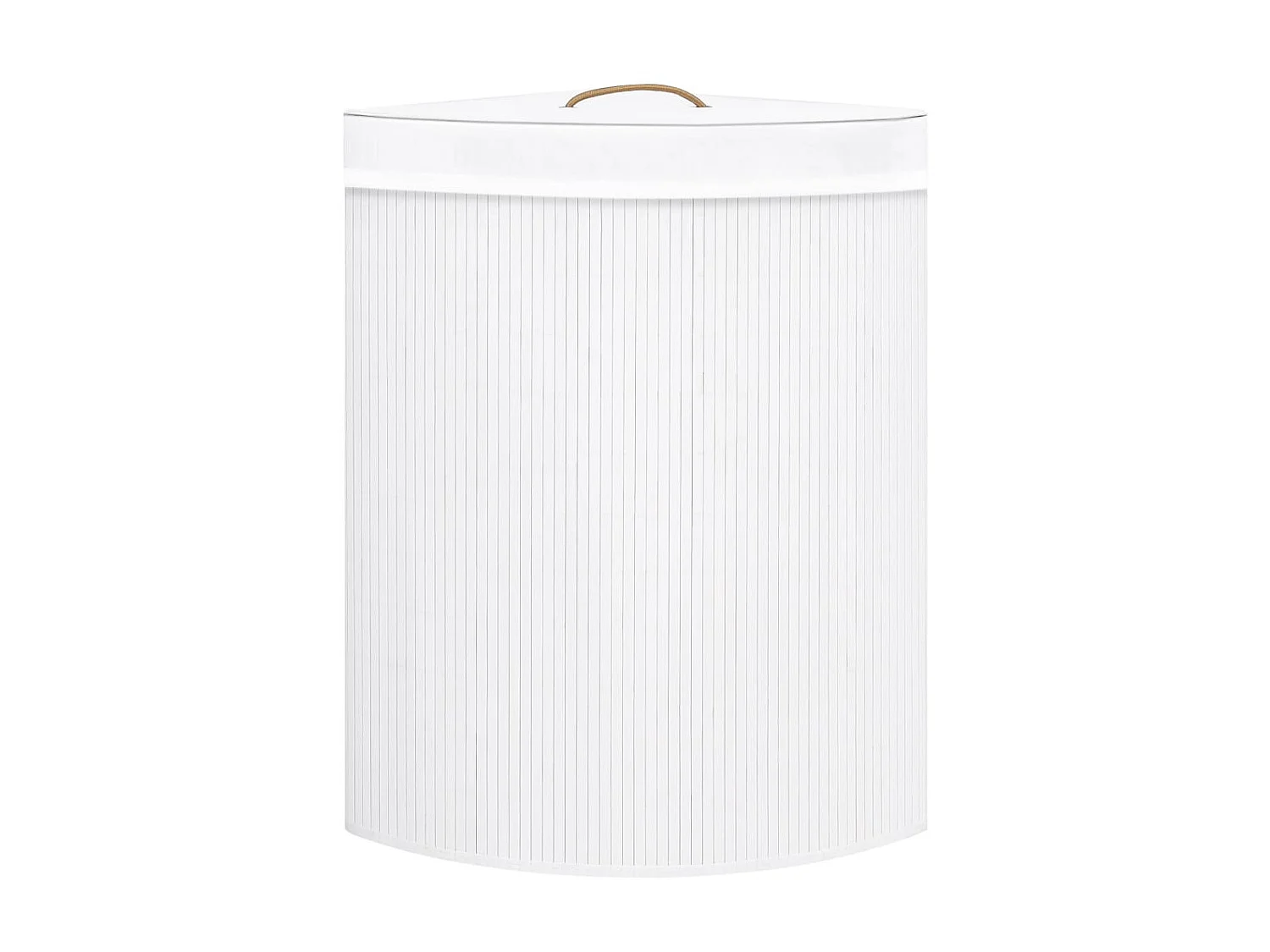Panier à linge d'angle Bambou Blanc 60 L