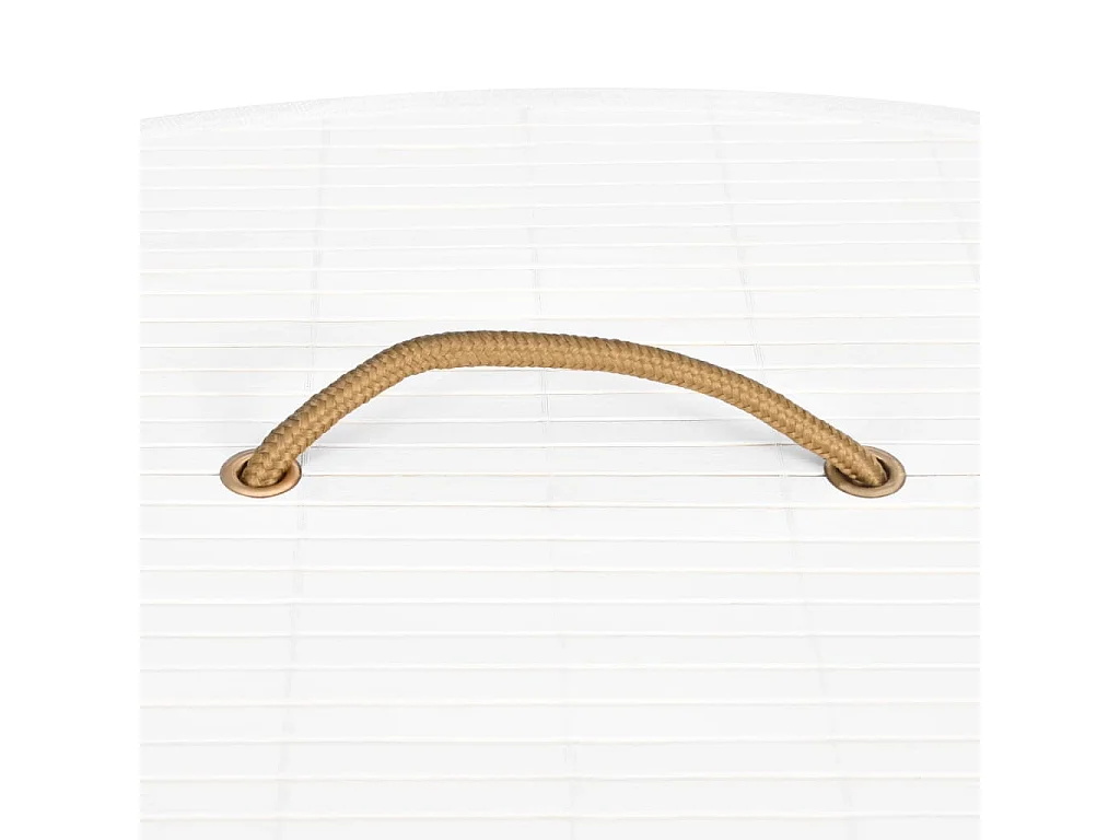 Panier à linge d'angle Bambou Blanc 60 L