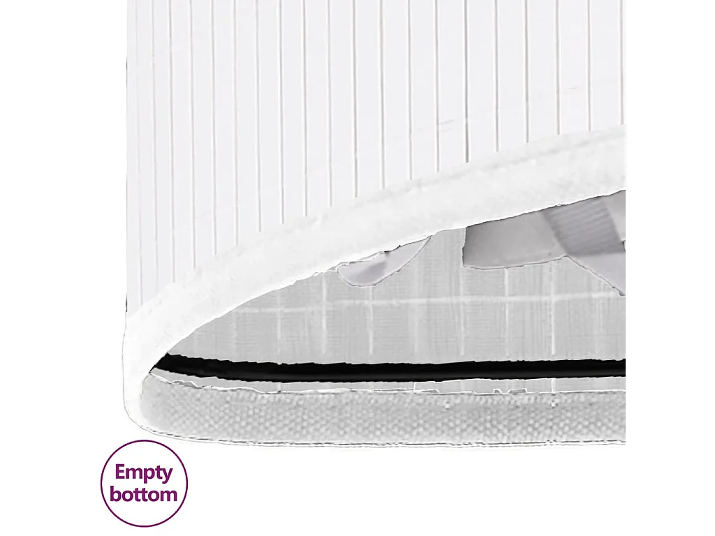 Panier à linge d'angle Bambou Blanc 60 L