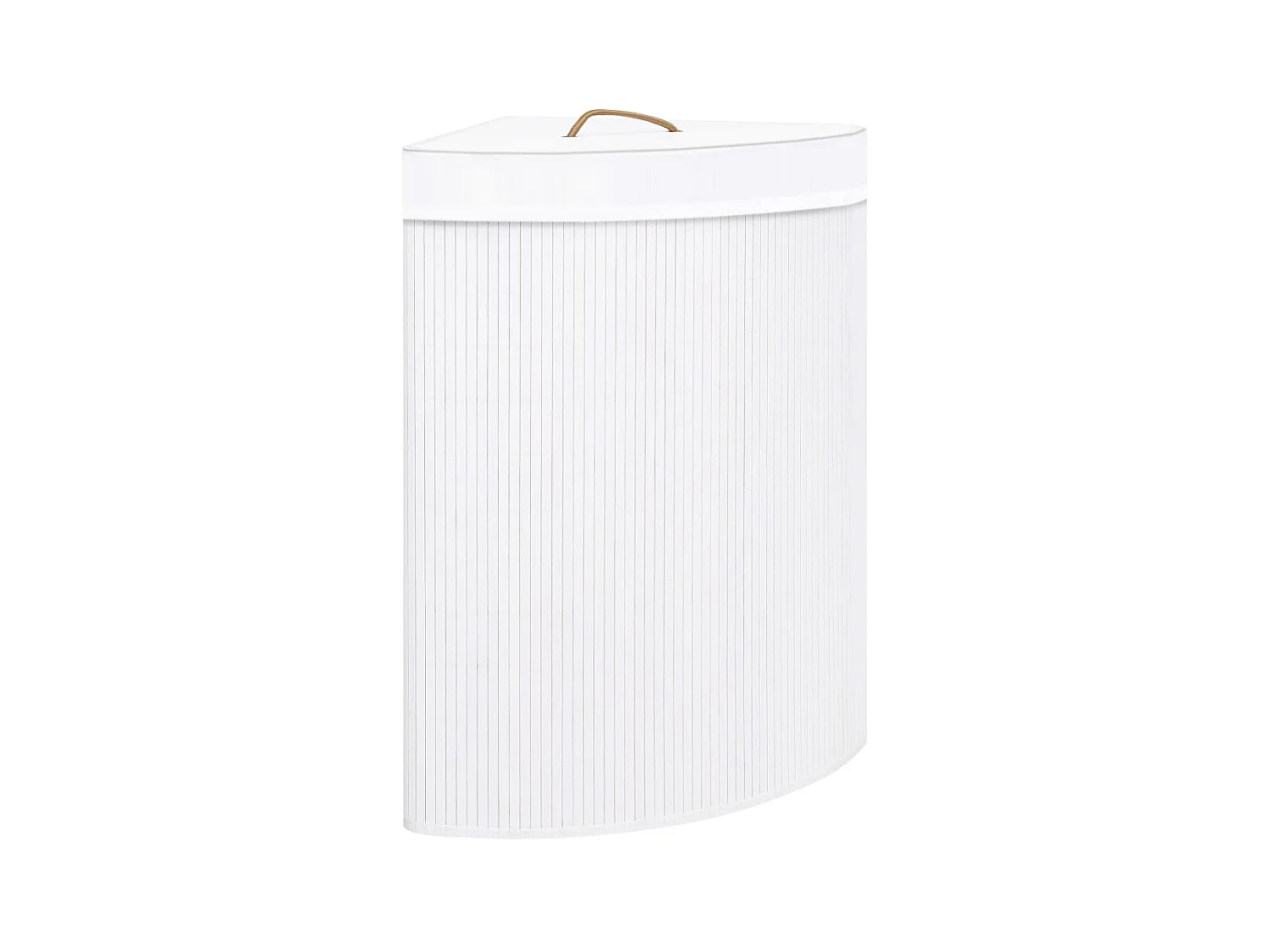 Panier à linge d'angle Bambou Blanc 60 L