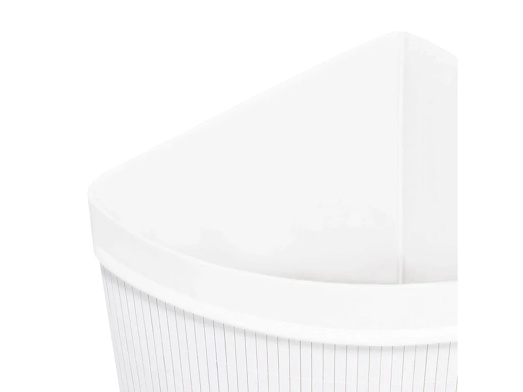 Panier à linge d'angle Bambou Blanc 60 L