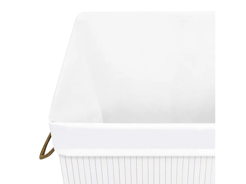 Wasmand met 1 vak bamboe wit