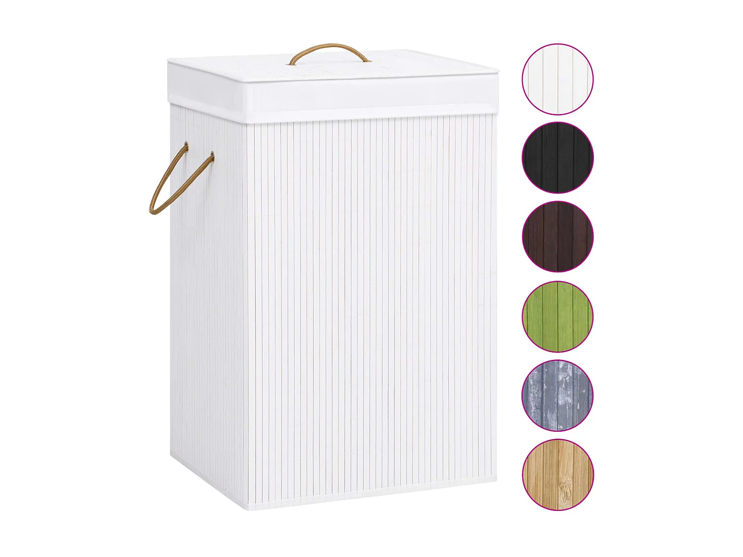 Panier à linge Bambou Blanc