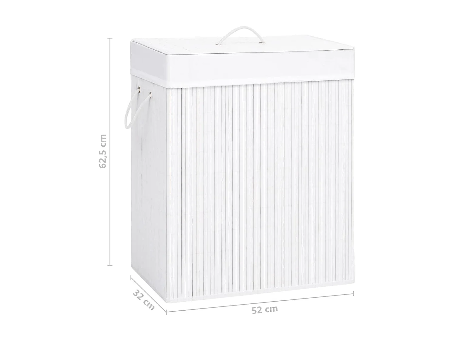 Panier à linge Bambou Blanc 100 L
