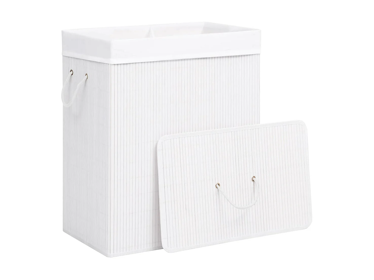 Panier à linge Bambou Blanc 100 L