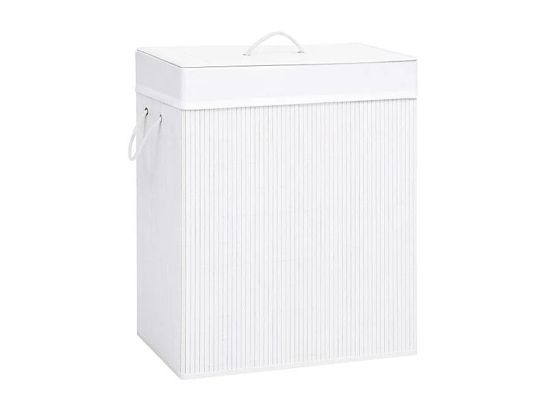 Panier à linge Bambou Blanc 100 L