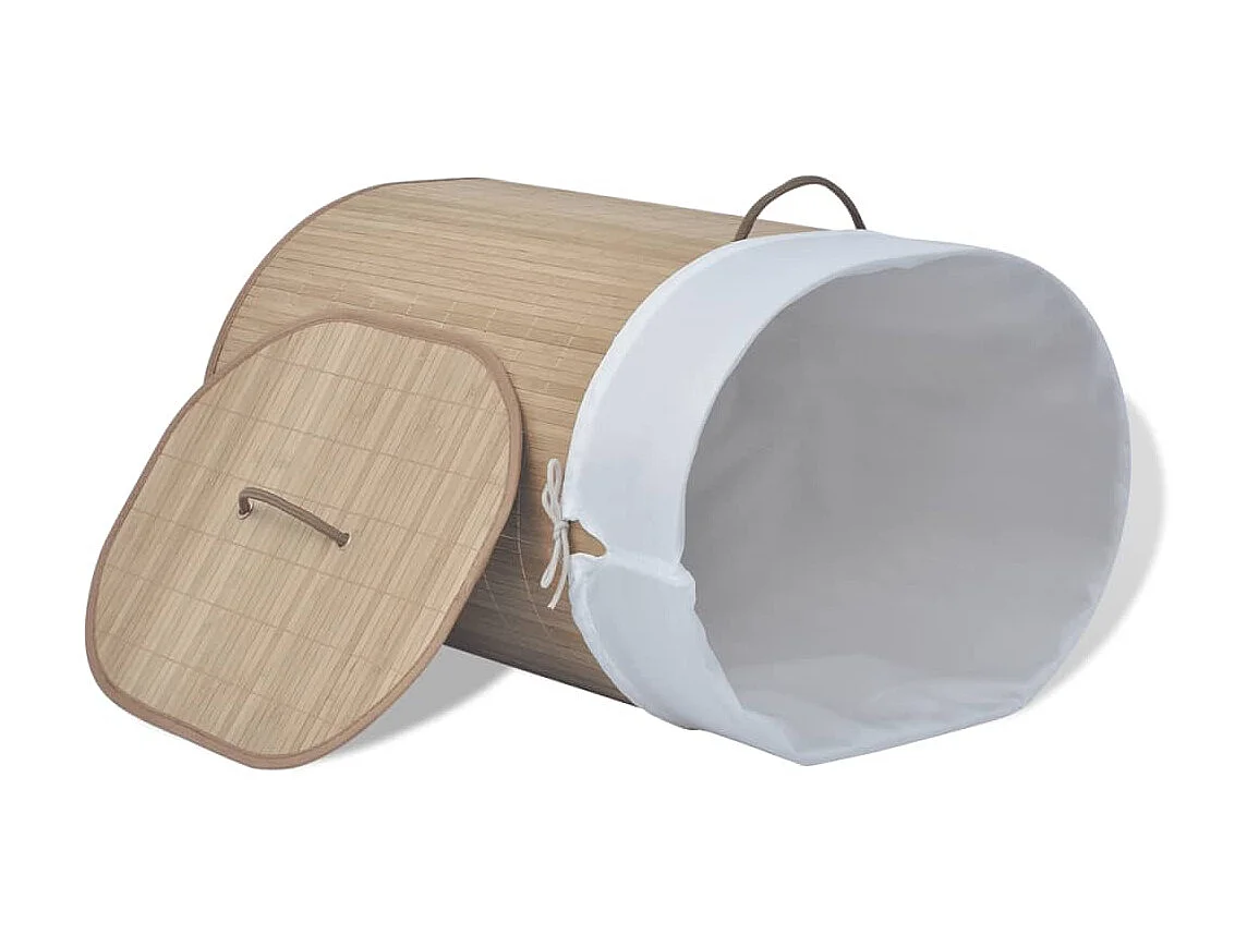 Panier à linge ovale Bambou naturel