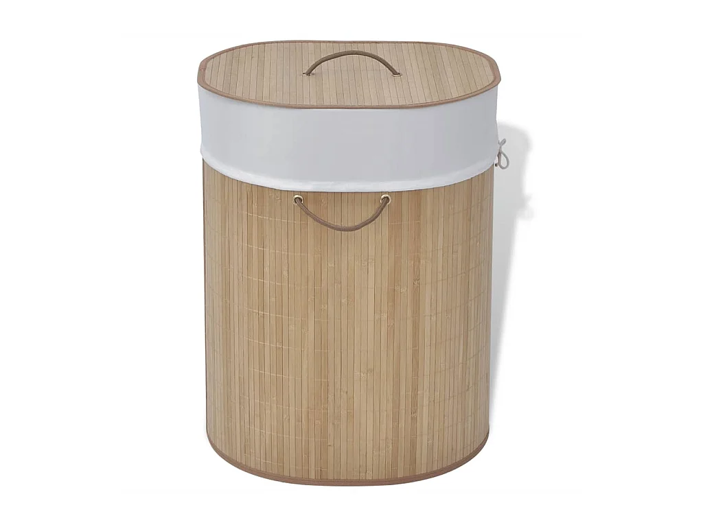 Panier à linge ovale Bambou naturel