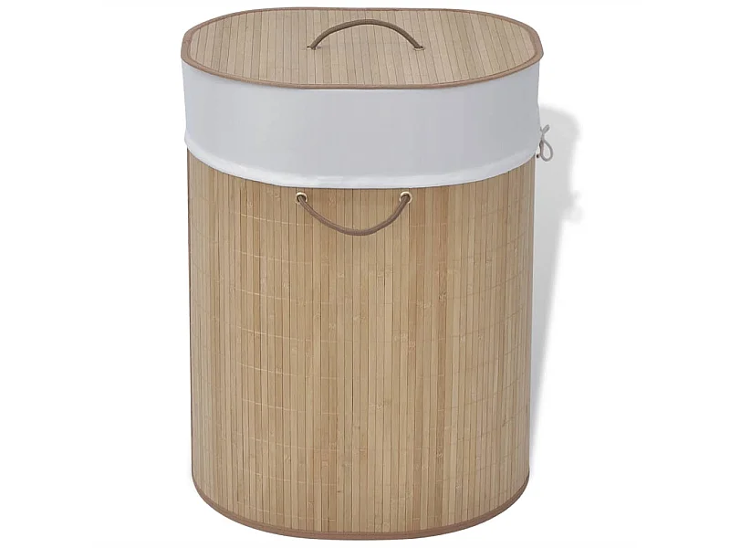 Panier à linge ovale Bambou naturel