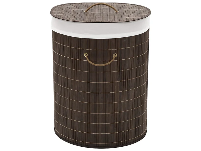 Panier à linge ovale Bambou Marron foncé