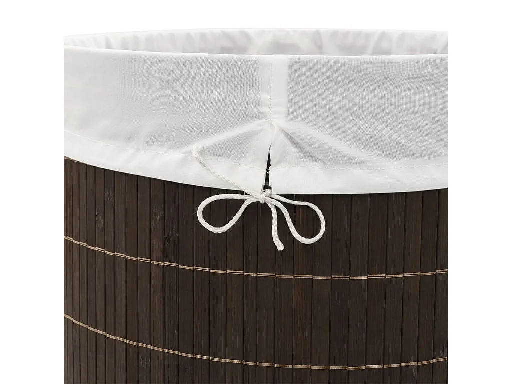 Panier à linge ovale Bambou Marron foncé