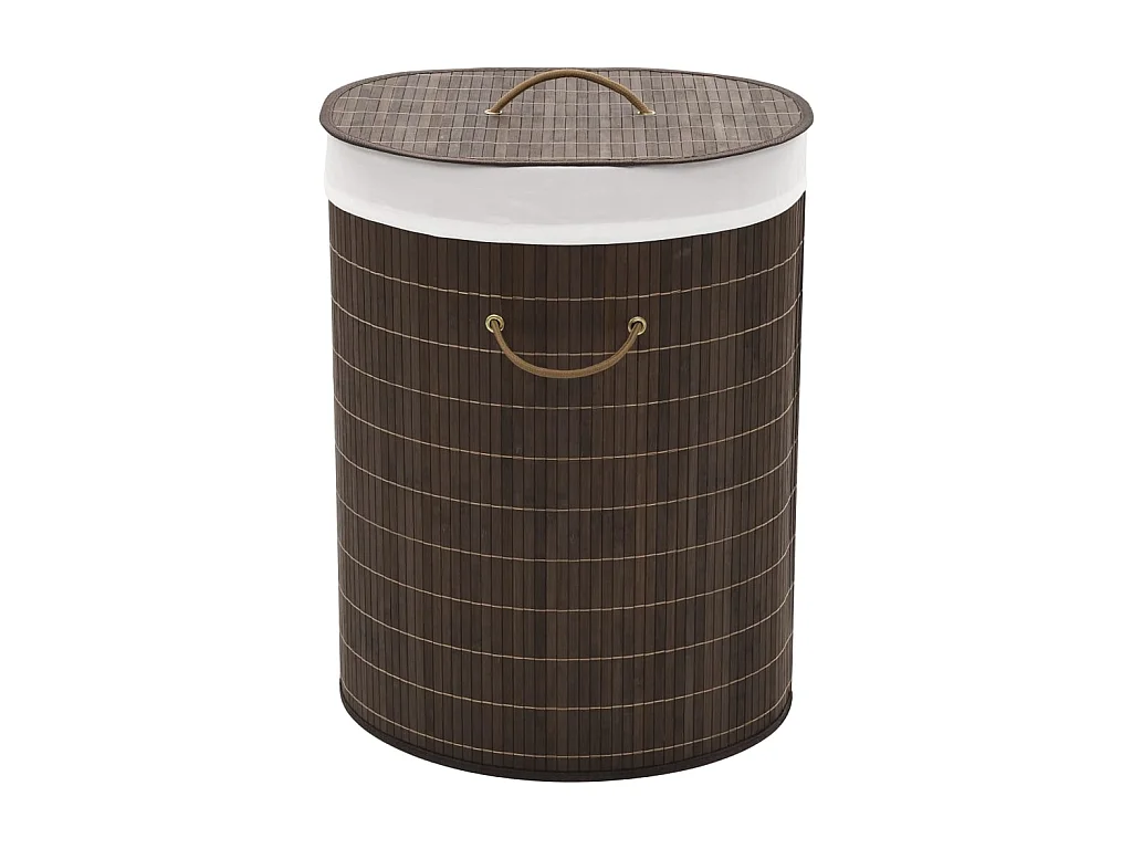 Panier à linge ovale Bambou Marron foncé