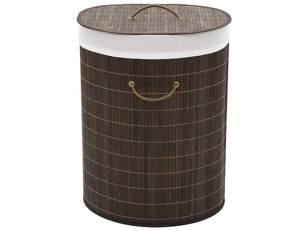 Panier à linge ovale Bambou Marron foncé