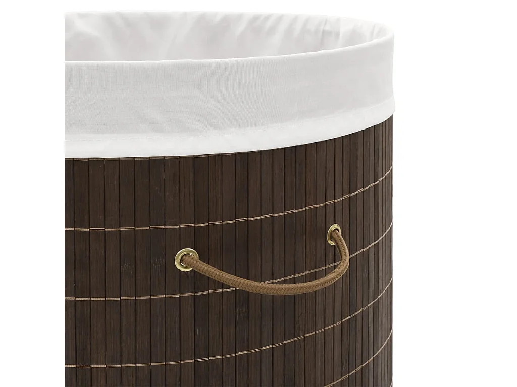 Panier à linge ovale Bambou Marron foncé