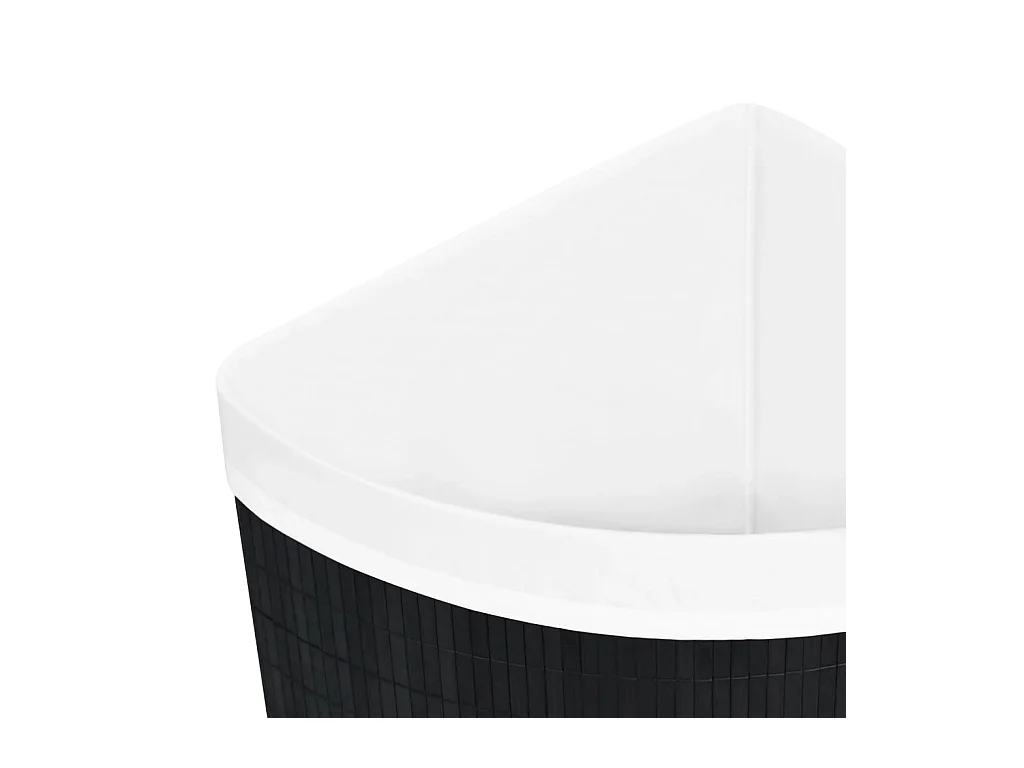Panier à linge d'angle Bambou Noir 60 L