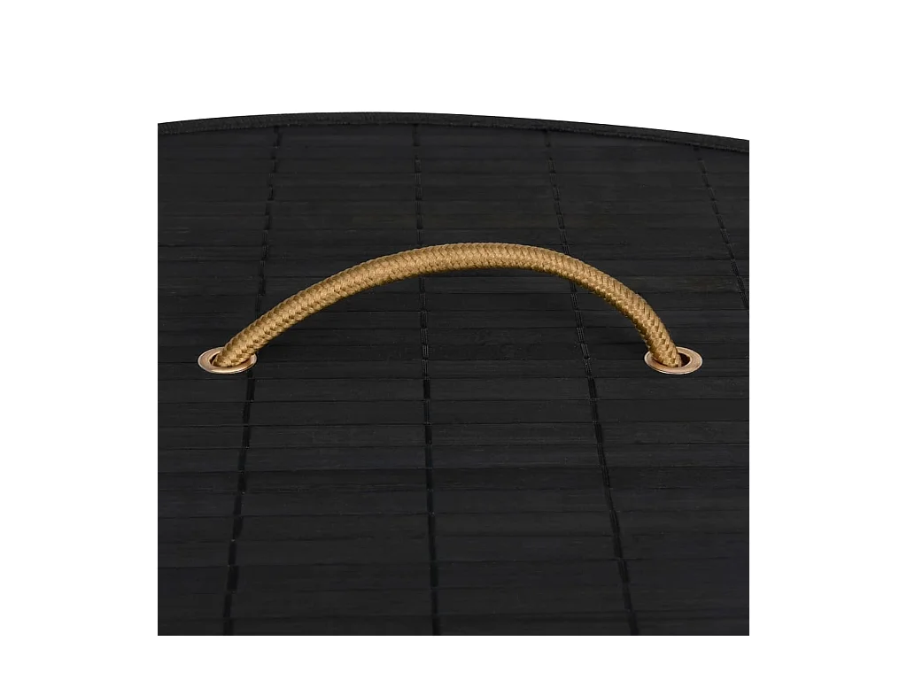 Panier à linge d'angle Bambou Noir 60 L