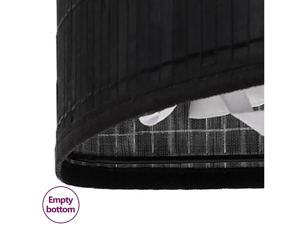 Panier à linge d'angle Bambou Noir 60 L