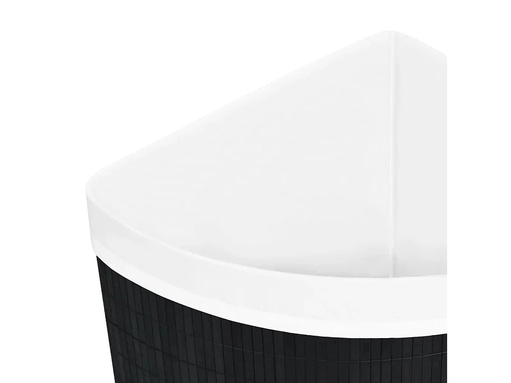 Panier à linge d'angle Bambou Noir 60 L