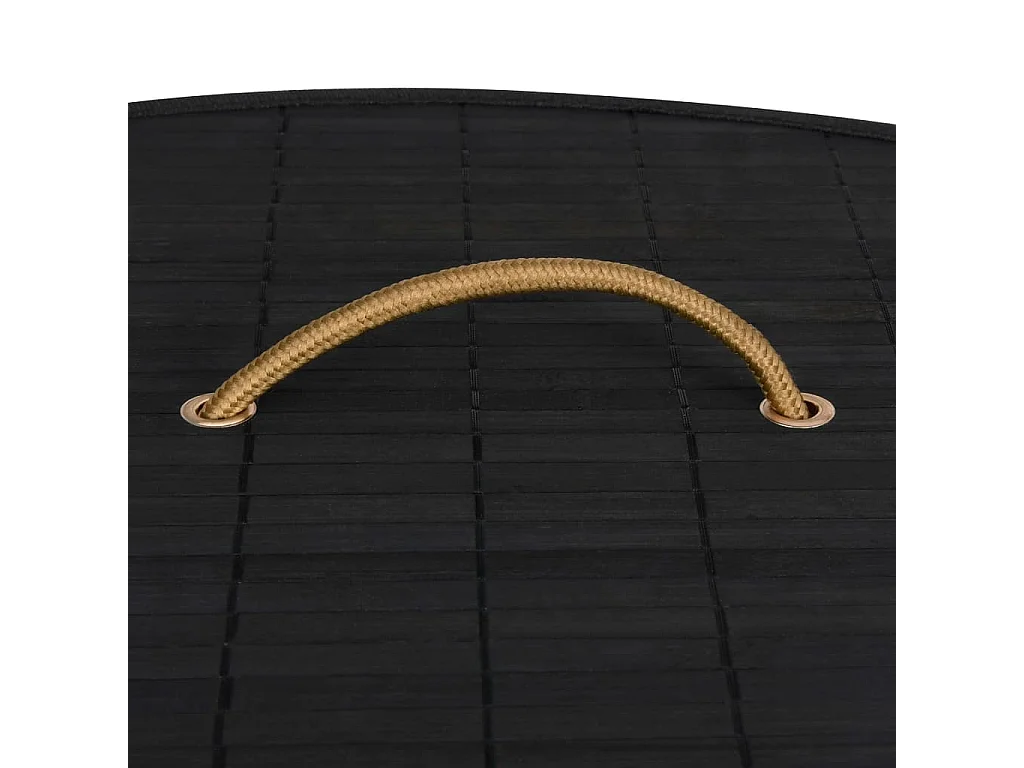 Panier à linge d'angle Bambou Noir 60 L