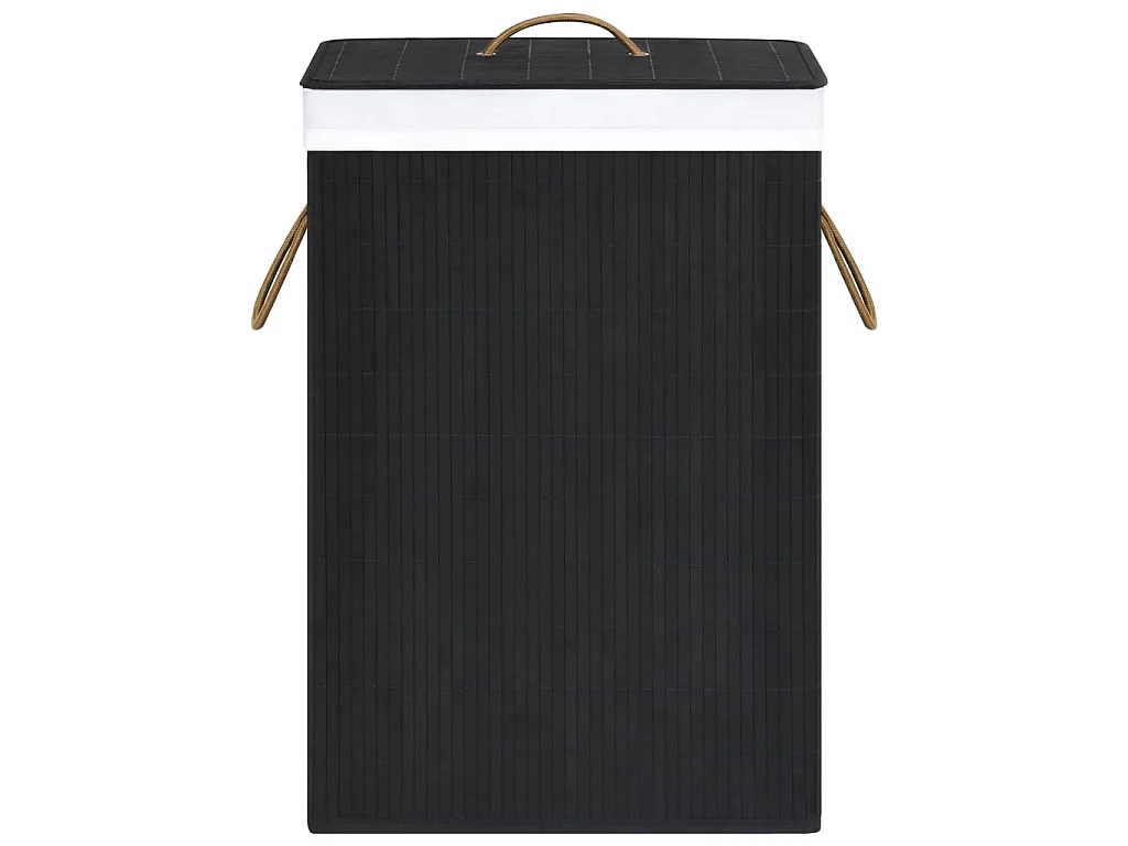 Panier à linge Bambou Noir 72 L