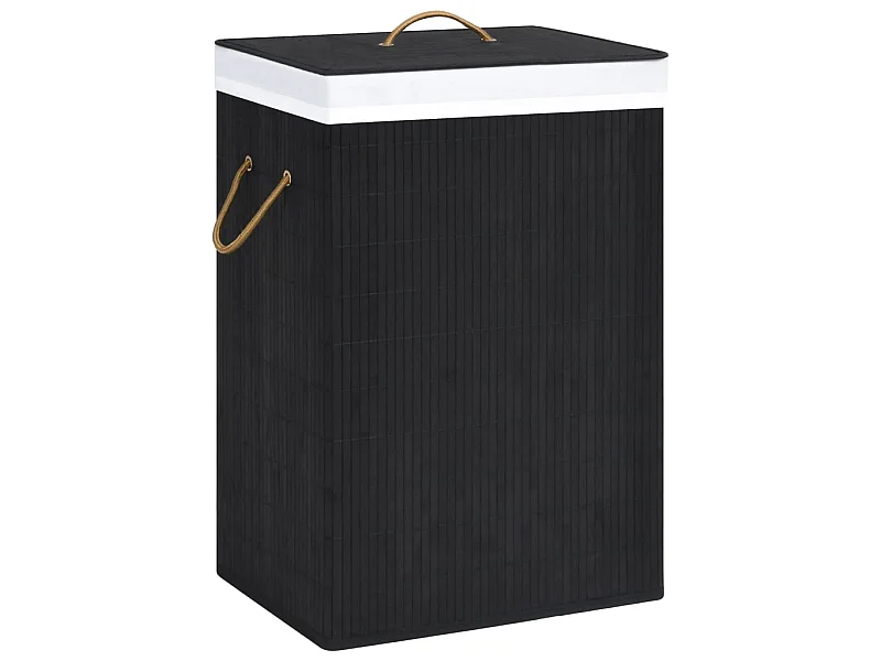 Panier à linge Bambou Noir 72 L