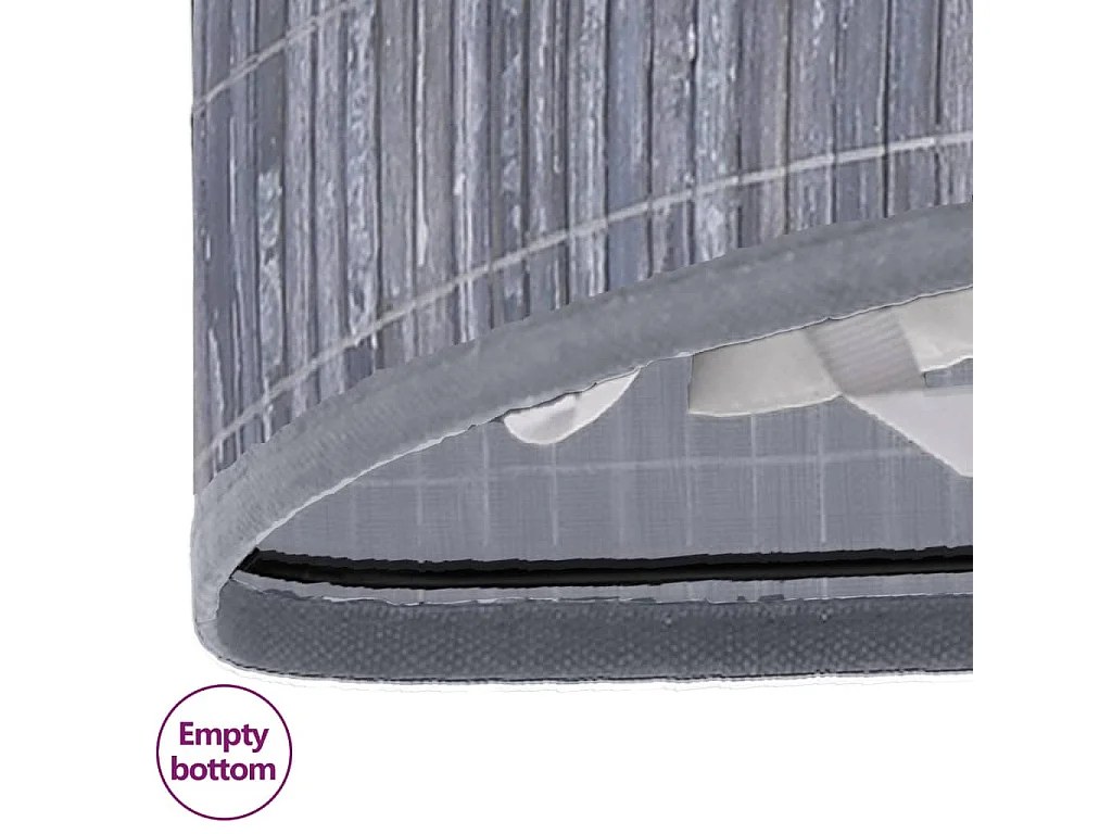 Panier à linge d'angle Bambou Gris 60 L
