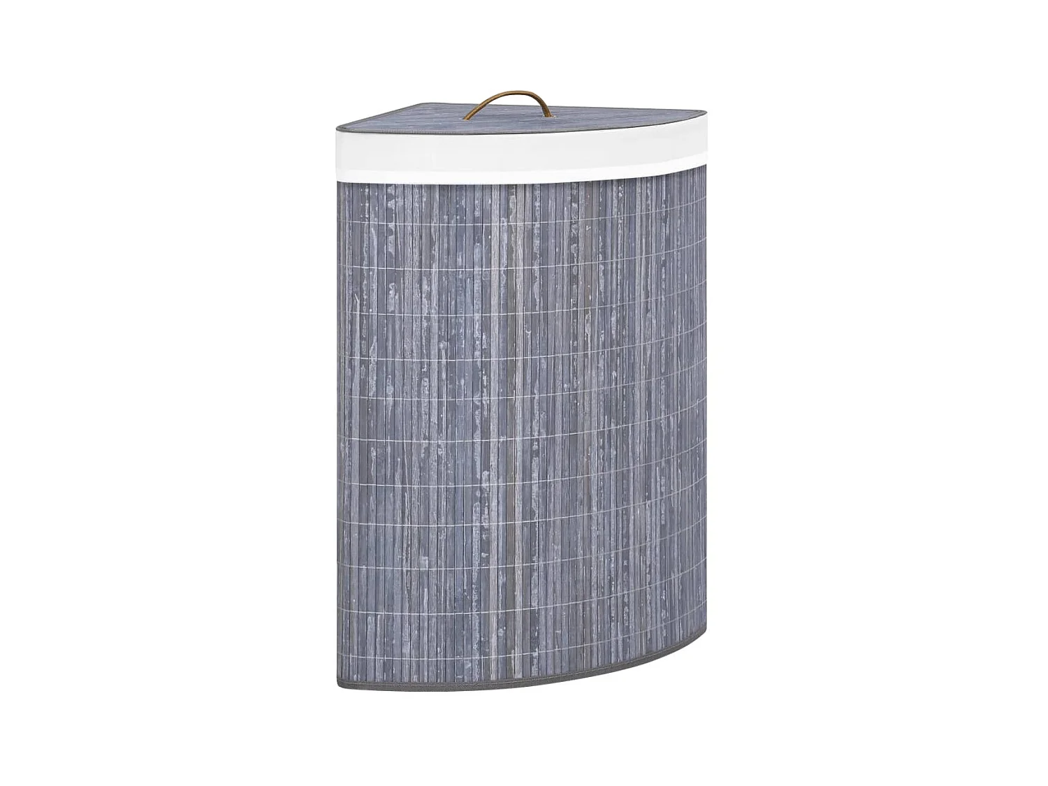 Panier à linge d'angle Bambou Gris 60 L