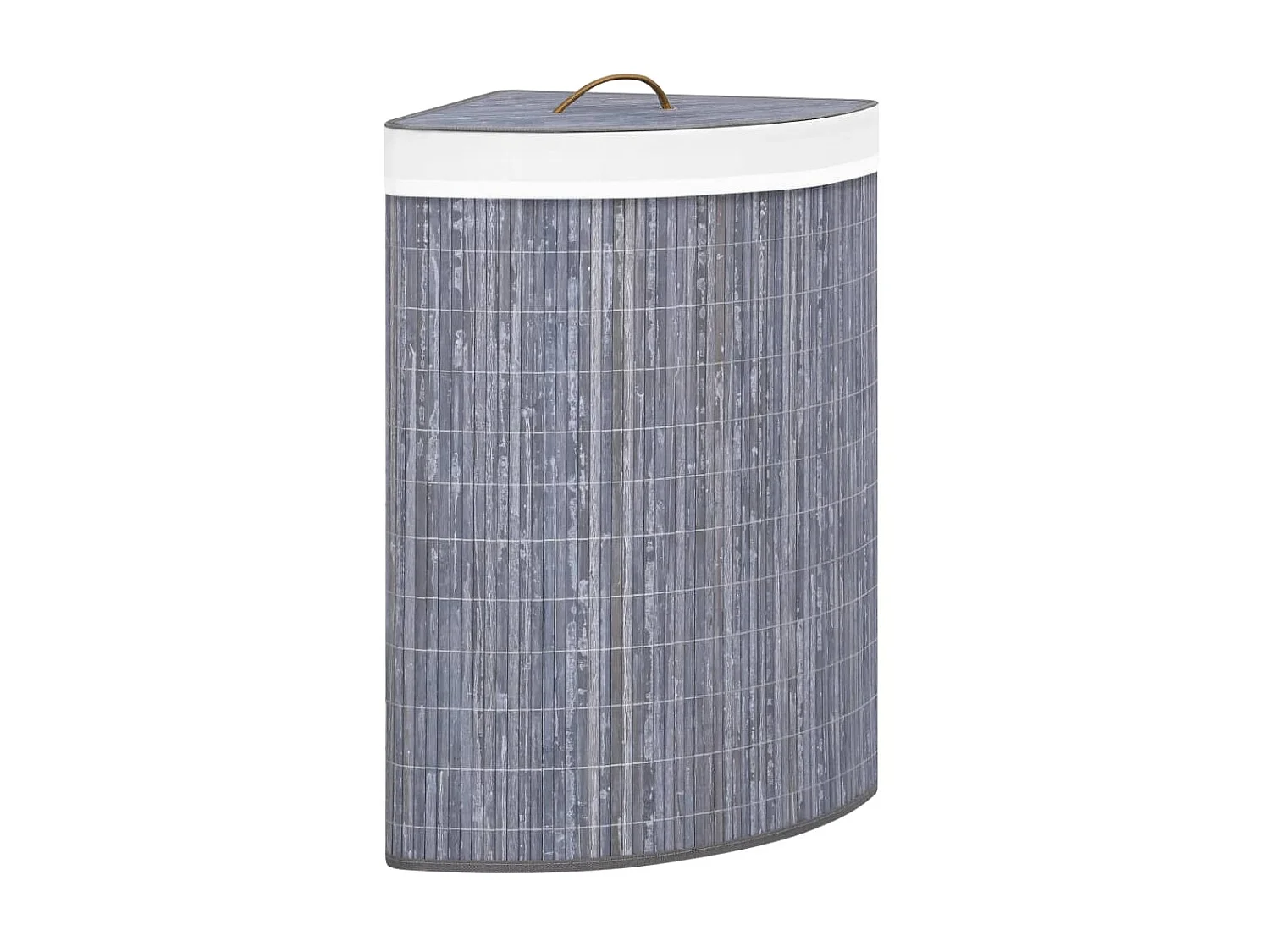 Panier à linge d'angle Bambou Gris 60 L