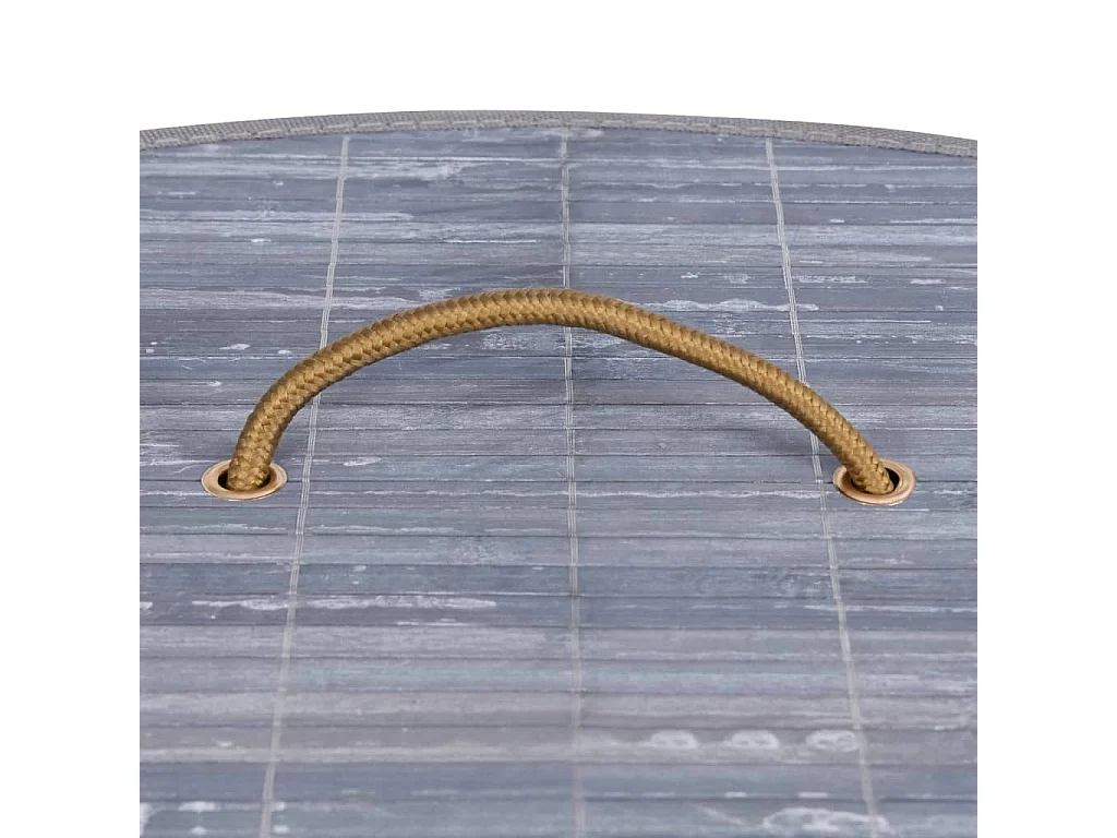 Panier à linge d'angle Bambou Gris 60 L